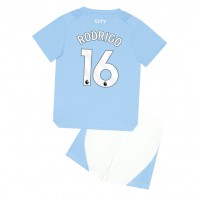 Camisa de time de futebol Manchester City Rodri Hernandez #16 Replicas 1º Equipamento Infantil 2023-24 Manga Curta (+ Calças curtas)